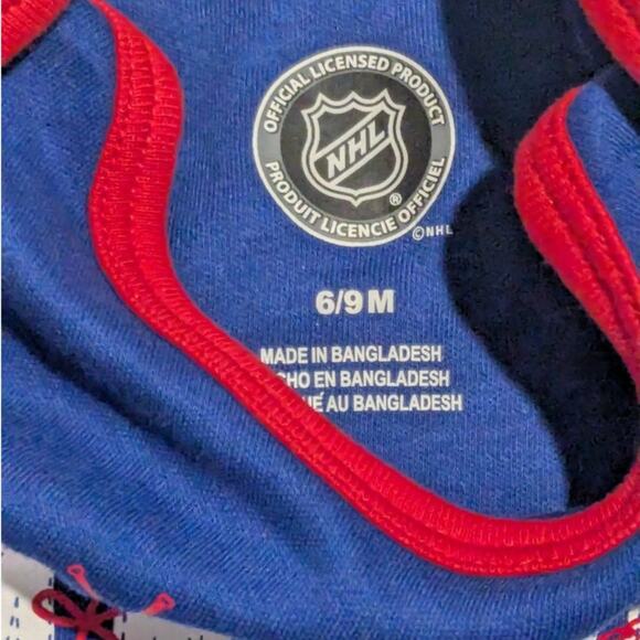 NHL NewYork Rangers Babies One Piece Bodysuit Size 6/9 M - Picture 3 of 4